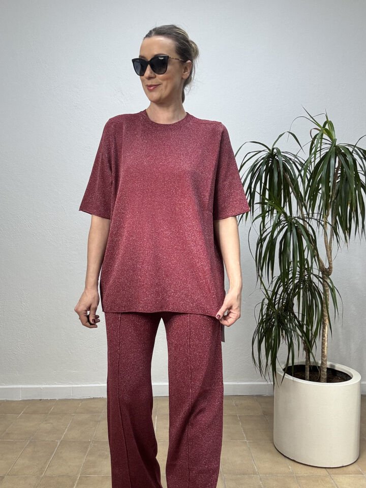 İTHAL BİSİKLET YAKA SİMLİ TAKIM STD - Bordo