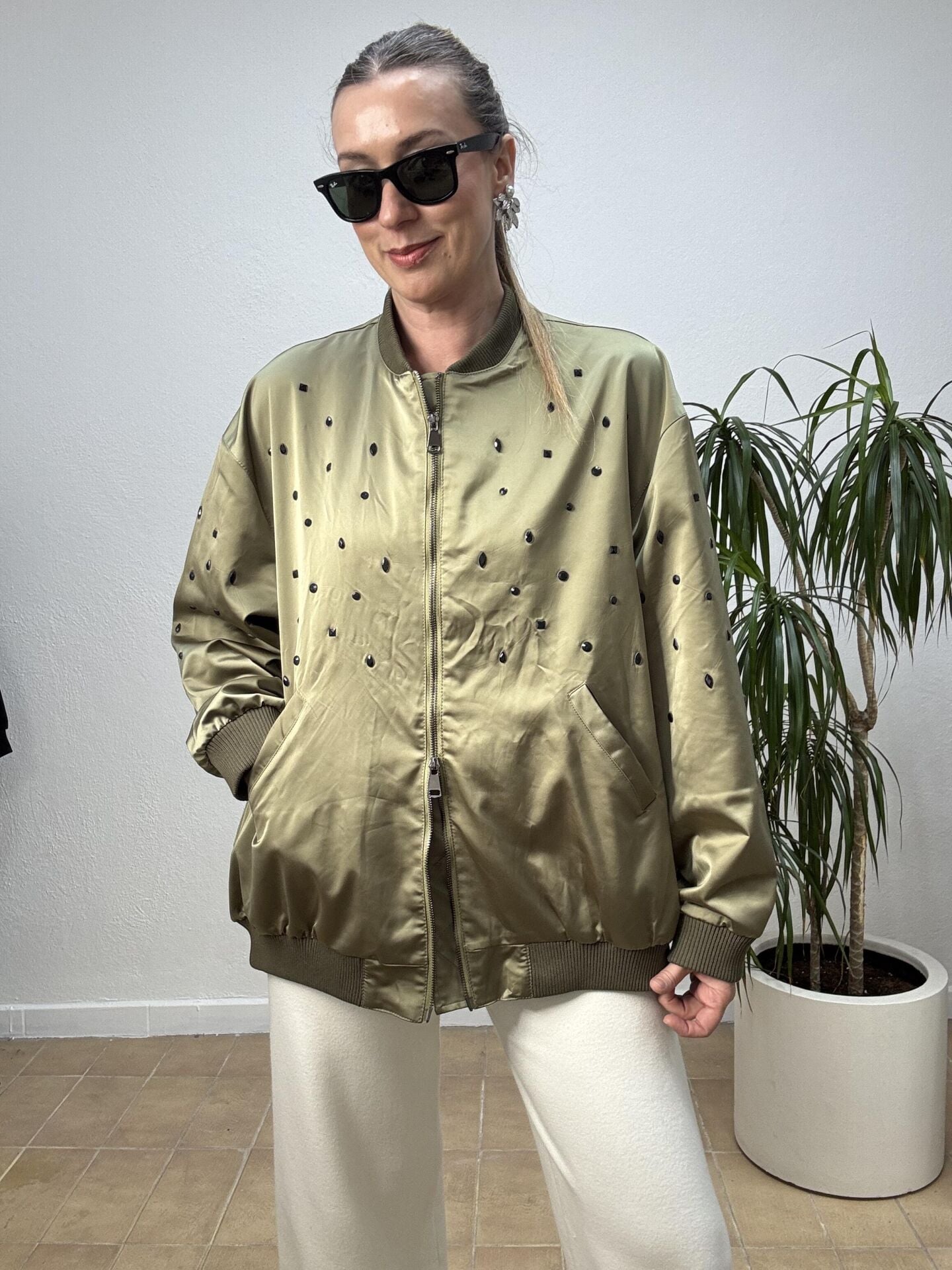 İTHAL DAMLA TAŞLI BOMBER MONT STD - Yeşil