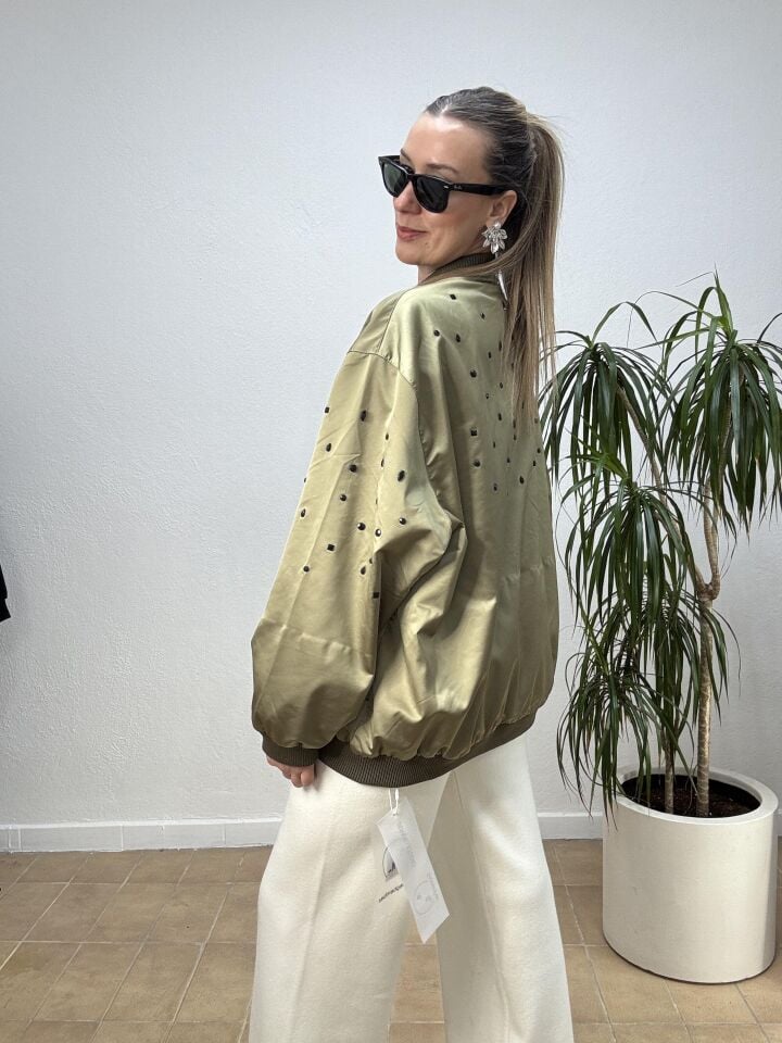 İTHAL DAMLA TAŞLI BOMBER MONT STD - Yeşil