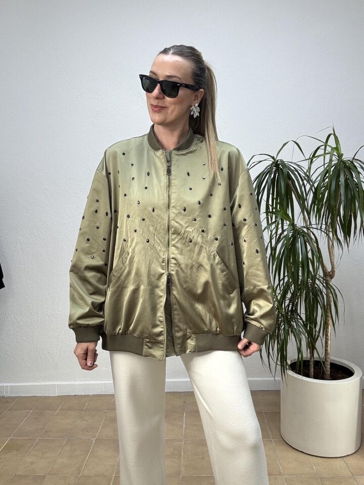 İTHAL DAMLA TAŞLI BOMBER MONT STD - Yeşil