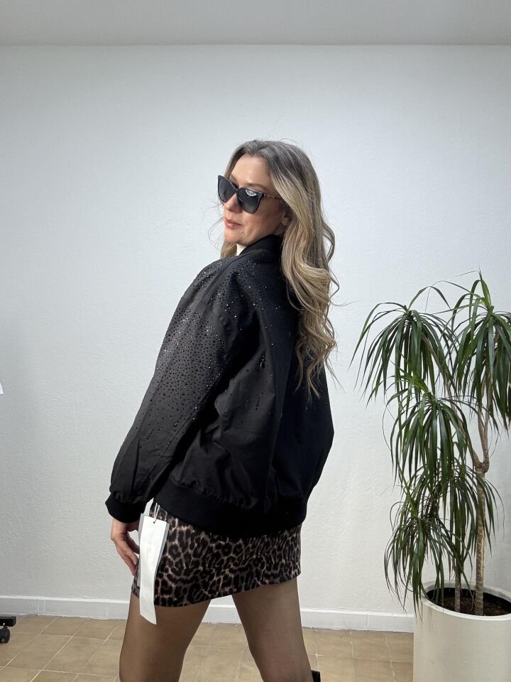 İTHAL TAŞLI BOMBER MONT STD - Siyah