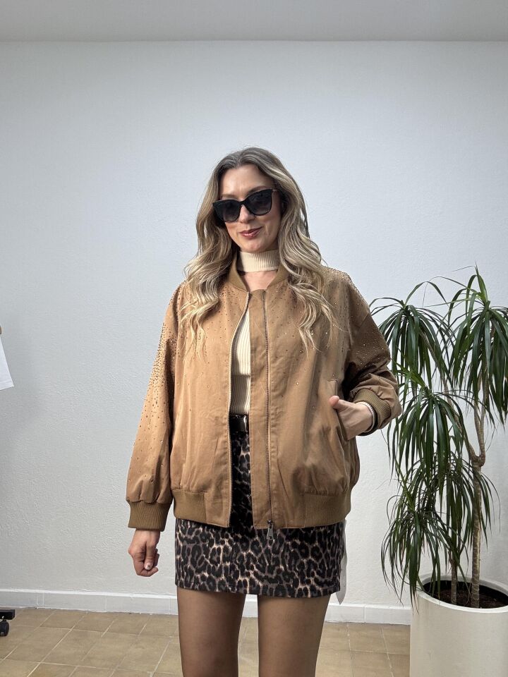 İTHAL TAŞLI BOMBER MONT STD - Kahverengi