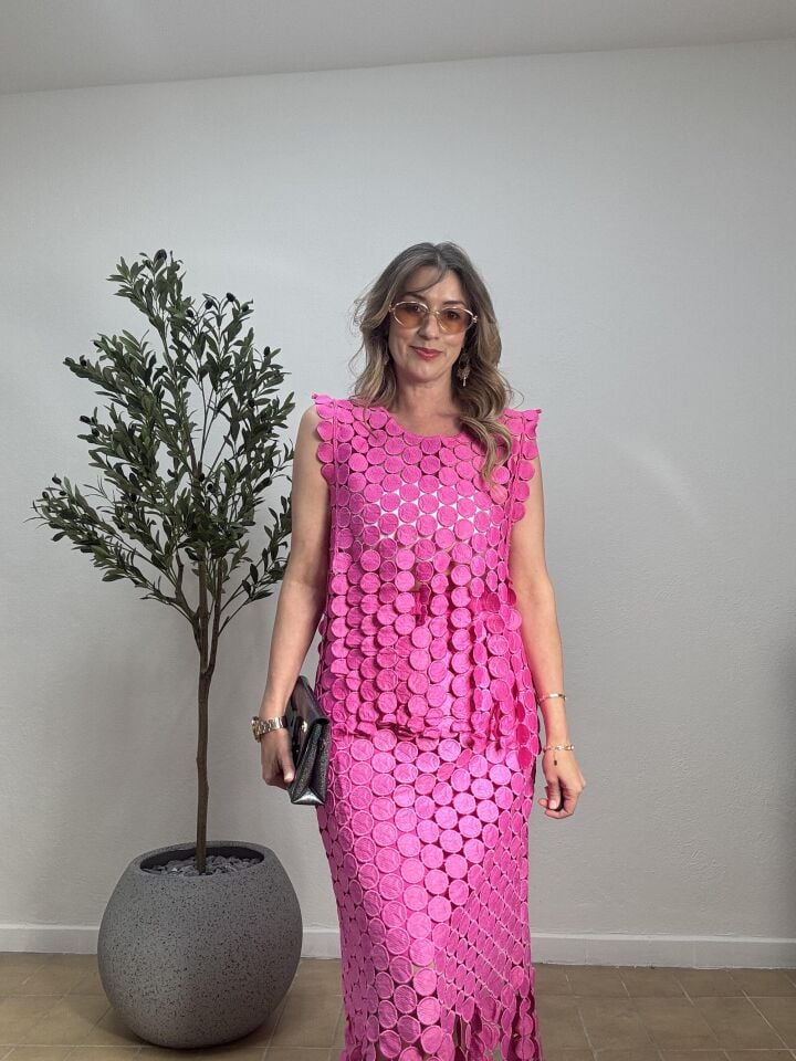 İTHAL PÜSKÜLLÜ ETEKLİ TAKIM 3004-1 STD - Pembe