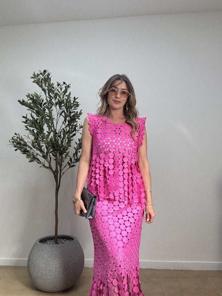 İTHAL PÜSKÜLLÜ ETEKLİ TAKIM 3004-1 STD - Pembe