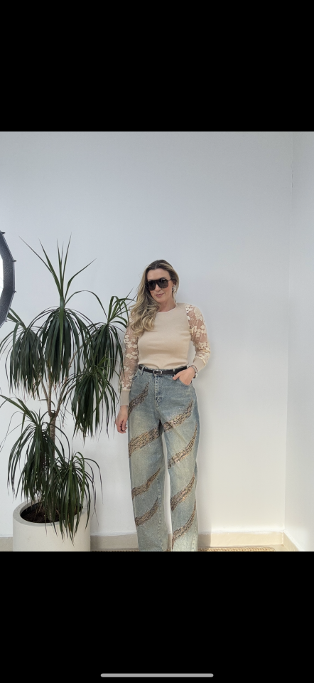 İTHAL TAŞLI BALON JEAN MAVİ/ 38