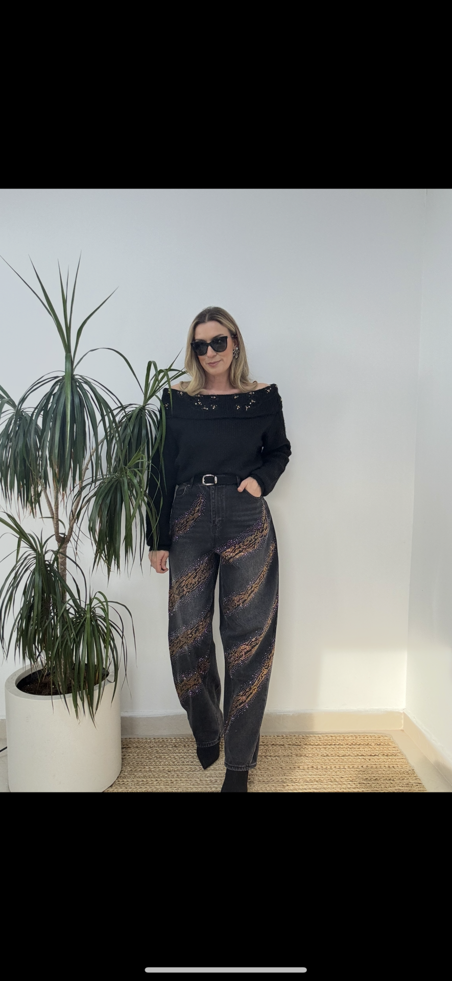 İTHAL TAŞLI BALON JEAN SİYAH / 40