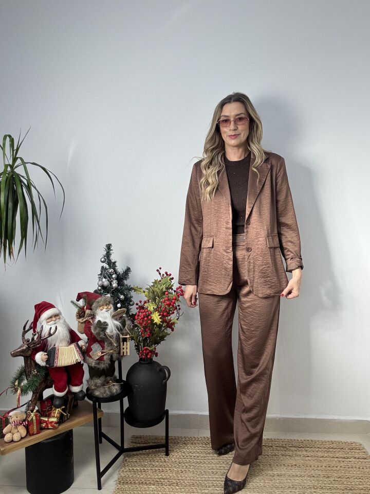 İTHAL SATEN CEKETLİ TAKIM KHV / M-L