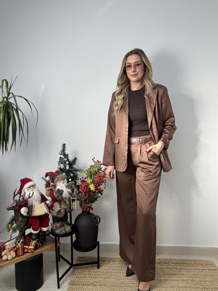 İTHAL SATEN CEKETLİ TAKIM KHV / M-L