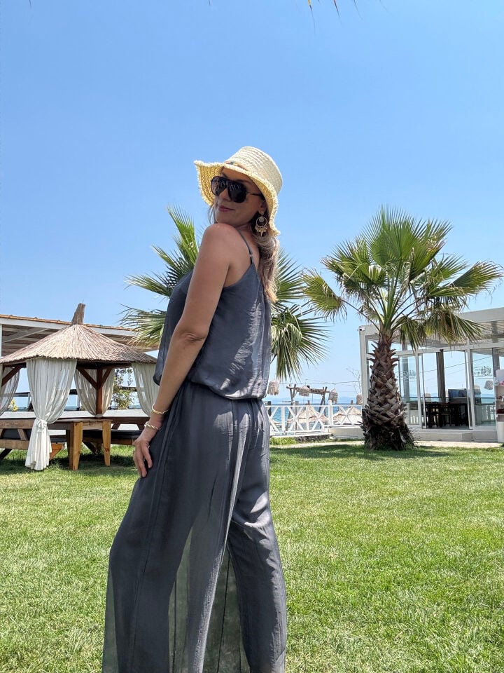 İTHAL İPEK ASKILI ASTARLI TULUM 64926 STD - Antrasit