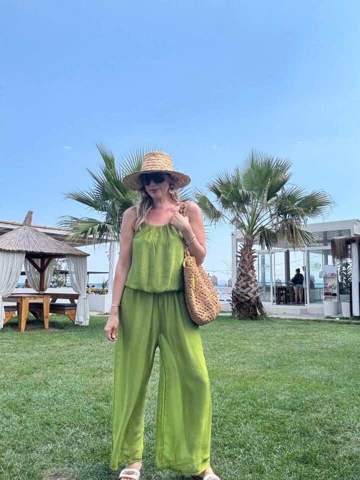 İTHAL İPEK ASKILI ASTARLI TULUM 64926 STD - Yeşil