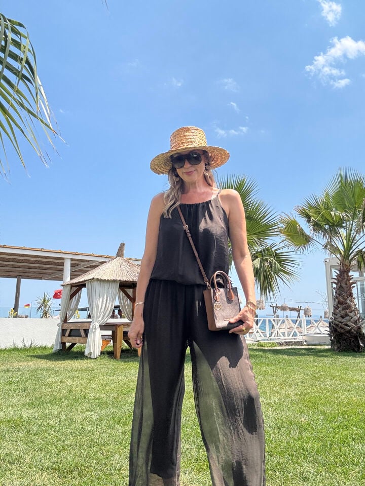 İTHAL İPEK ASKILI ASTARLI TULUM 64926 STD - Kahverengi