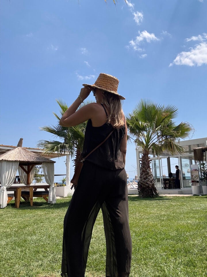 İTHAL İPEK ASKILI ASTARLI TULUM 64926 STD - Kahverengi