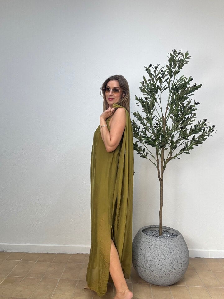 İTYHAL DÜZ DESEN CEKETLİ İPEK TAKIM 2566 STD - Yeşil