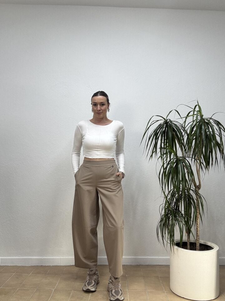 KYLIE BAGY PANTOLON 2640 38 - Bej