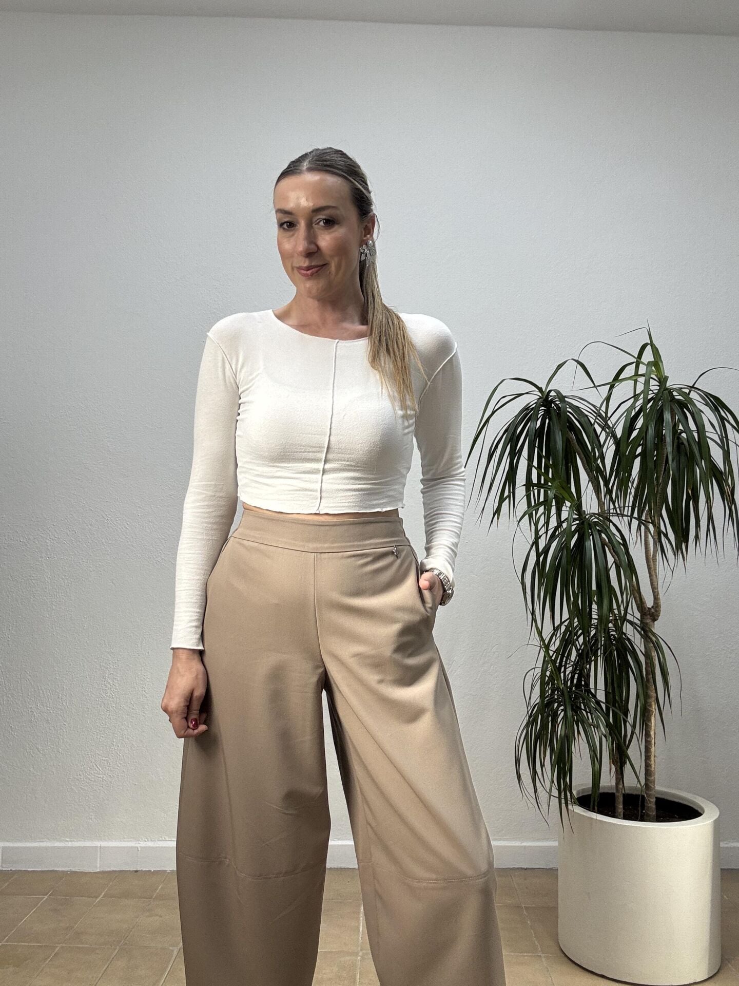 KYLIE BAGY PANTOLON 2640 38 - Bej