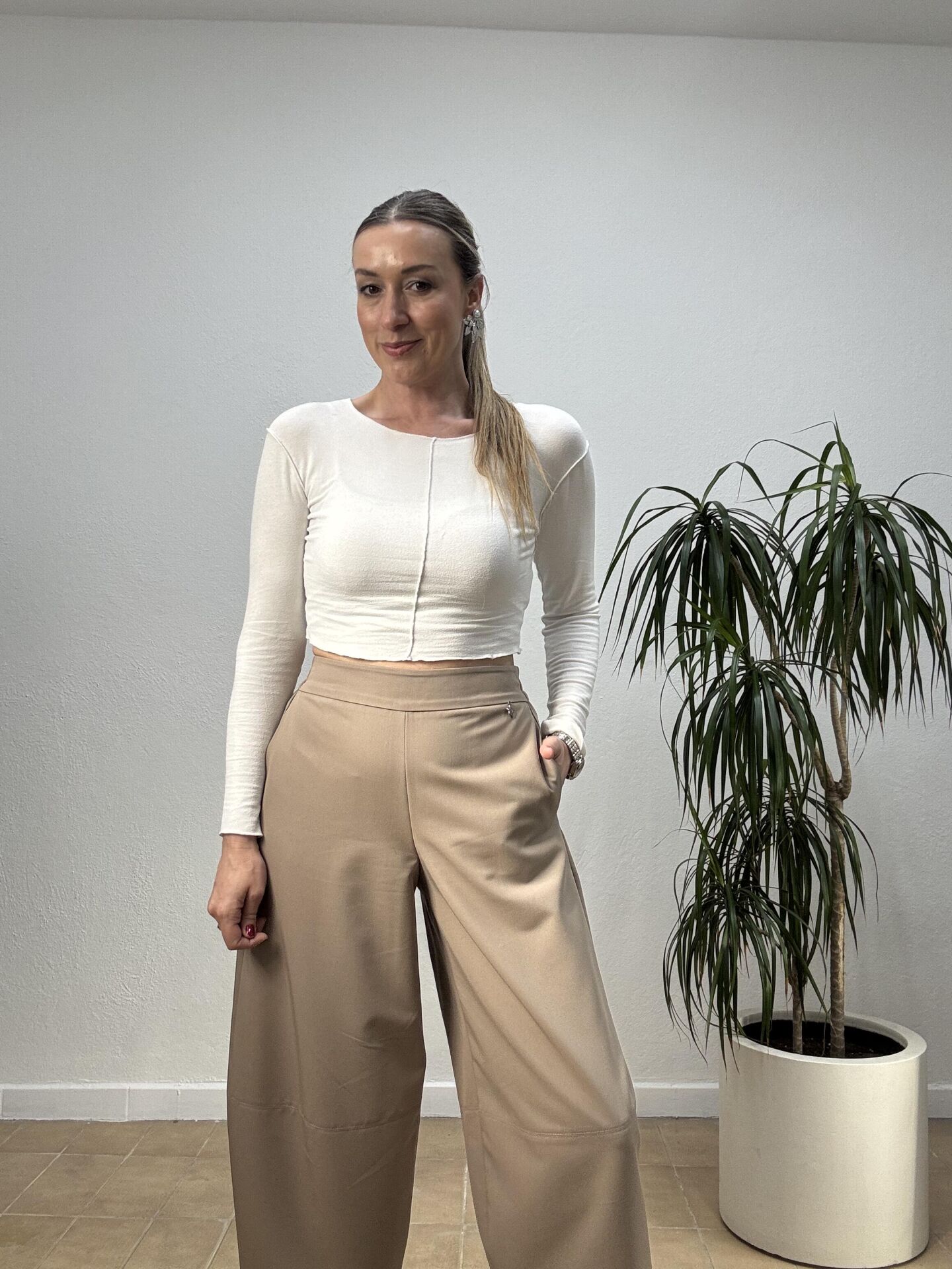 KYLIE BAGY PANTOLON 2640 40 - Bej