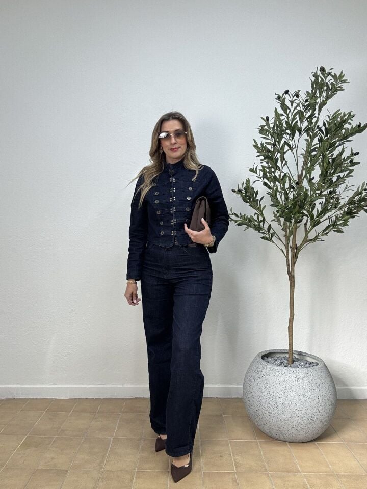 LICRALI İNCE JEAN CEKETLİ TAKIM 0090 S - Lacivert