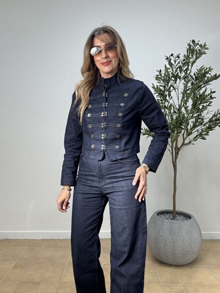 LICRALI İNCE JEAN CEKETLİ TAKIM 0090 S - Lacivert