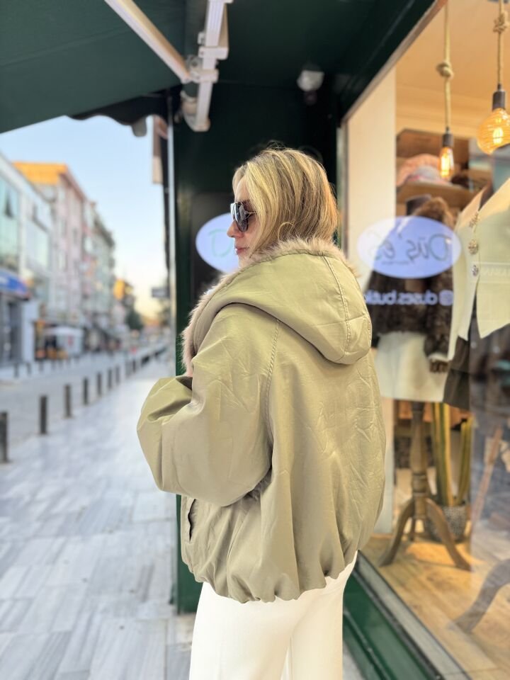 İTHAL ÇİFT TARAFLI FİL DİŞİ DÜĞMELİ MONT HAKİ / STD