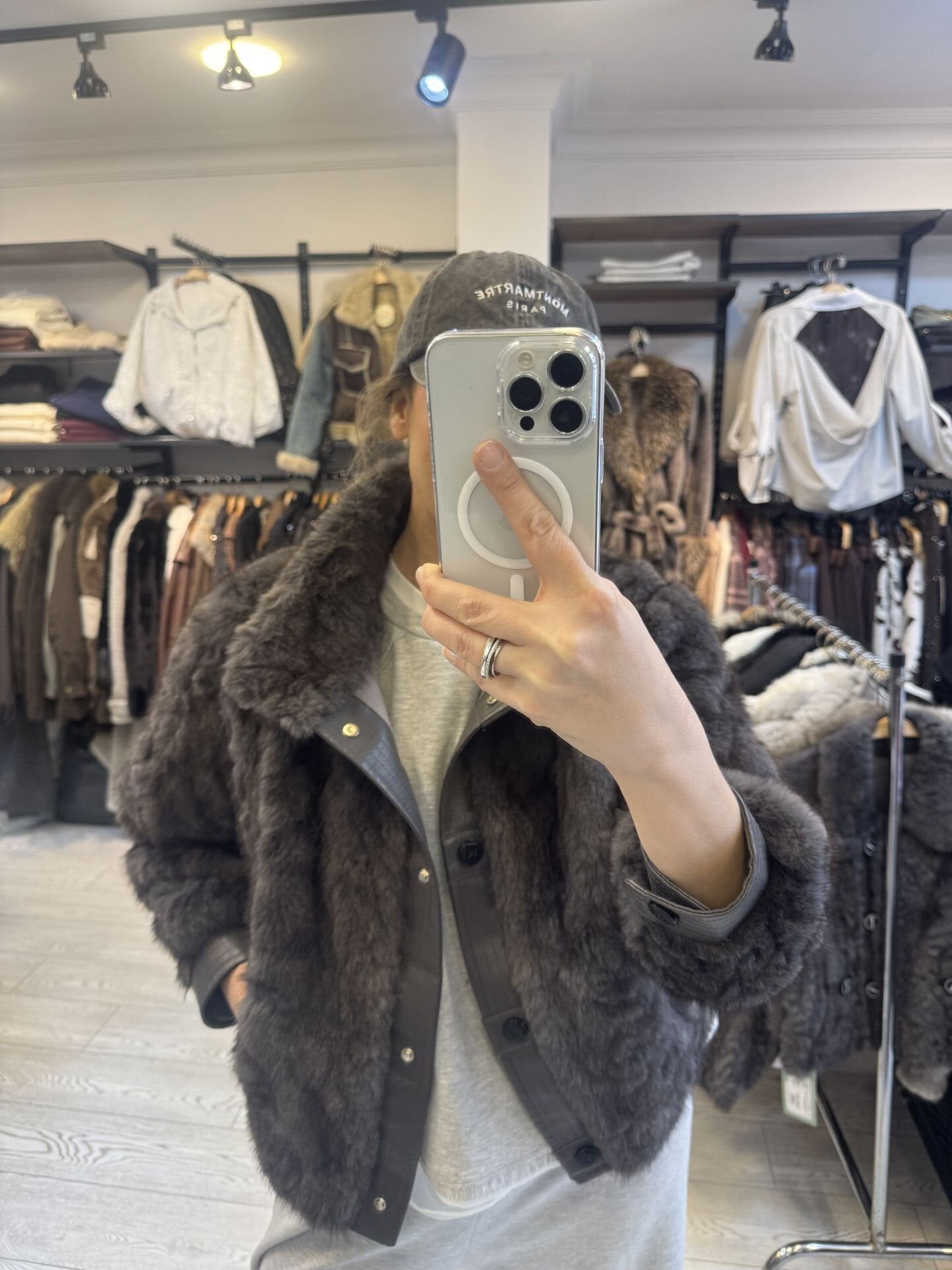 İTHAL DERİ DÜĞMELİ KISA KÜRK ANTRESİT / STD