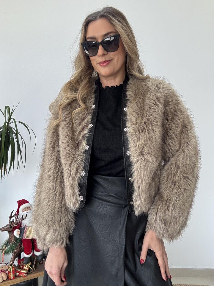 İTHAL BROŞ DÜĞMELİ KISA CEKET AÇIK KHV / STD