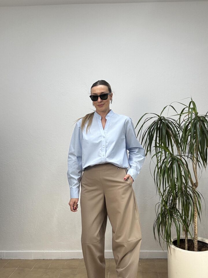 MAGRO ARKASI TAŞLI GÖMLEK 032 Mavi - 40