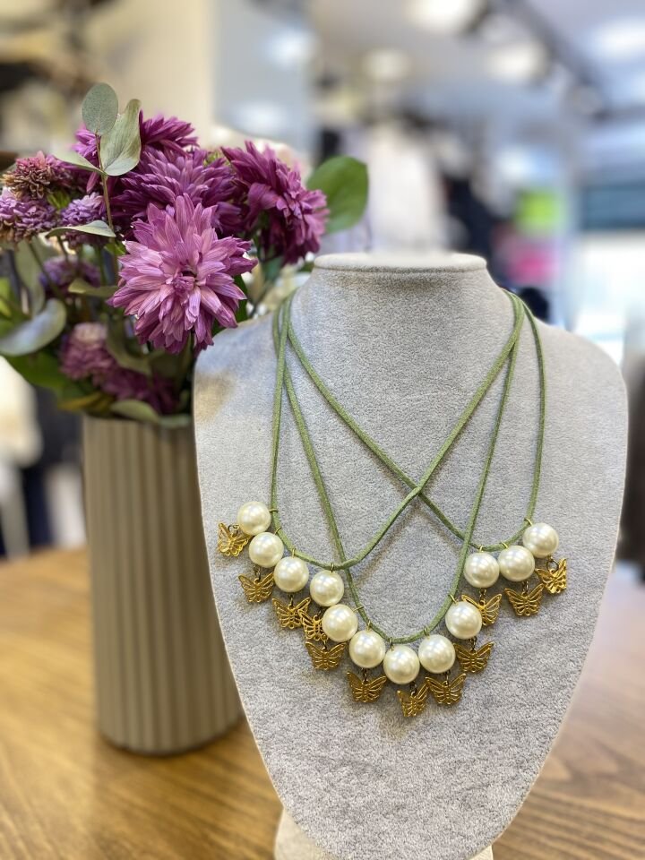 İNCİLİ KELEBEK FİGÜR KOL YEŞİL