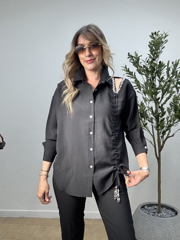 TAŞ DİKİM MODAL GÖMLEK 3122 Siyah - M