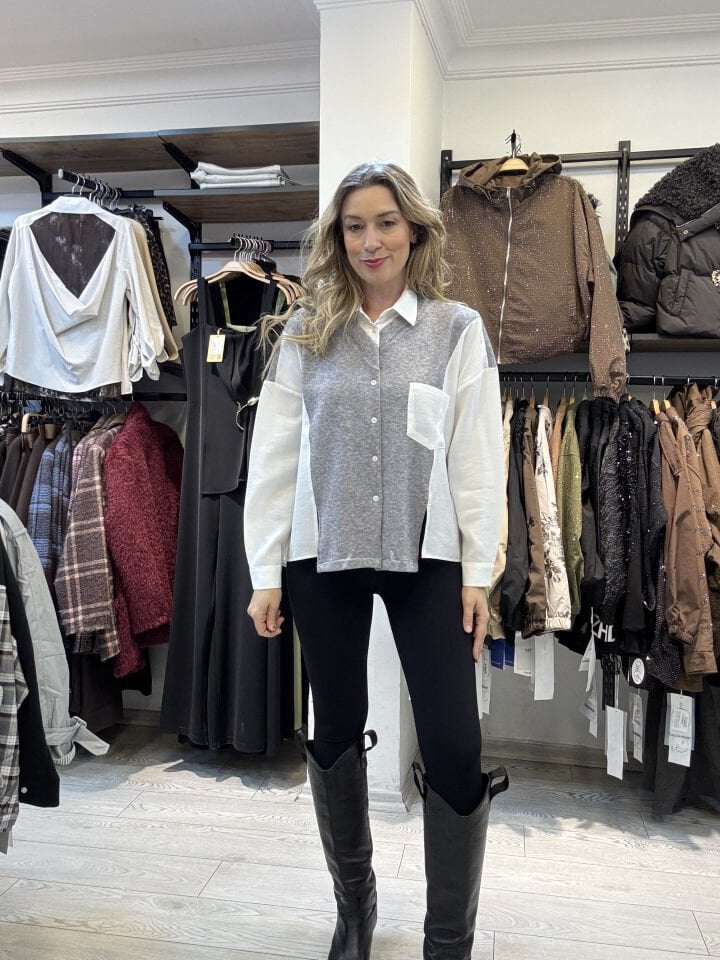 ÖRME MİX TENSEL GÖMLEK 3121 Beyaz - S