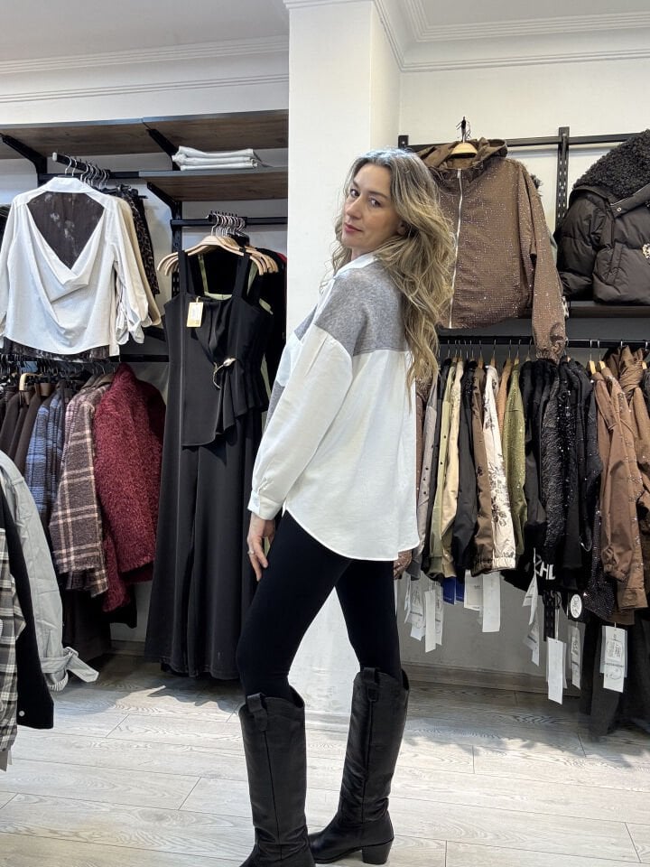 ÖRME MİX TENSEL GÖMLEK 3121 Beyaz - S