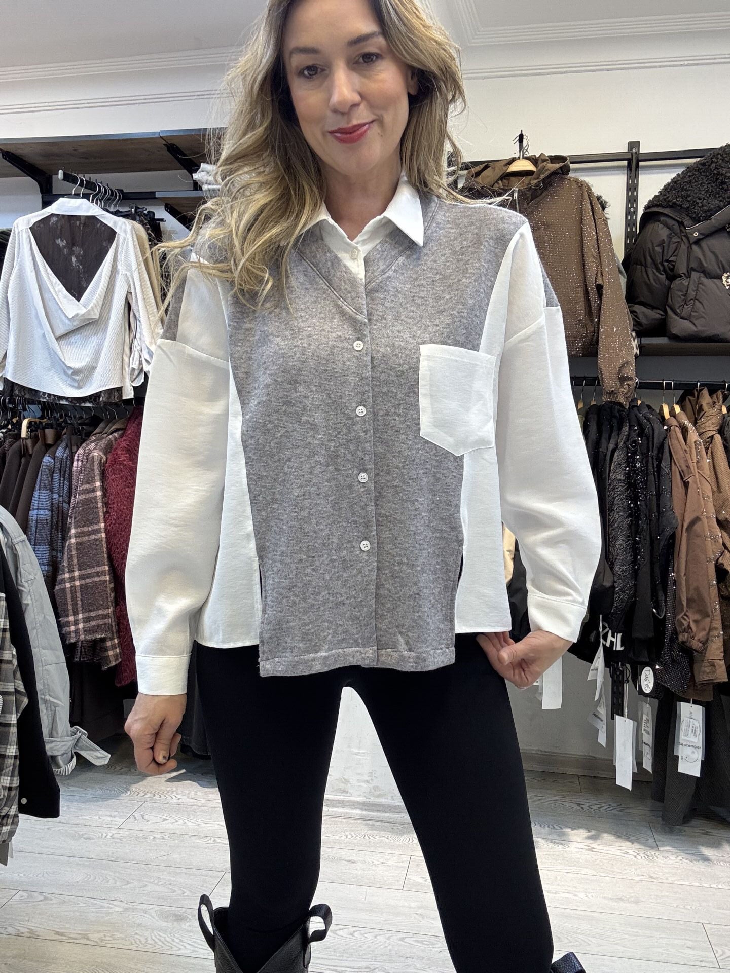 ÖRME MİX TENSEL GÖMLEK 3121 Beyaz - S