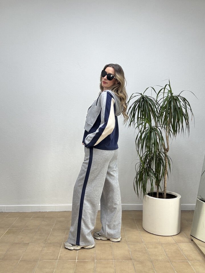 ÇİFT PARÇA GÖRÜNÜMLÜ TAKIM 3118 S - Gri