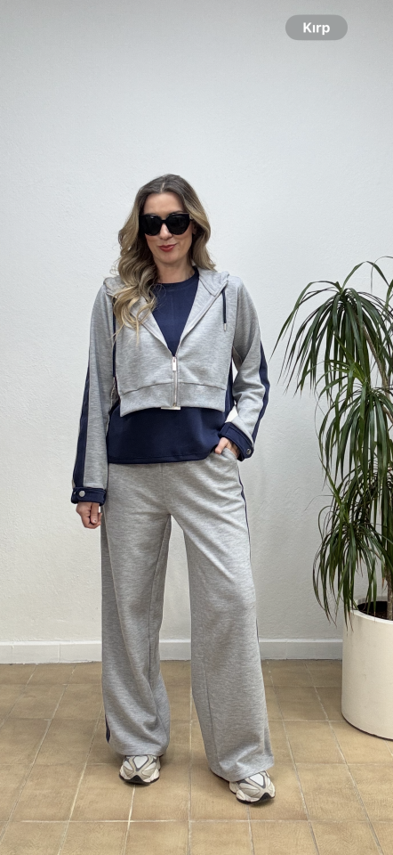 ÇİFT PARÇA GÖRÜNÜMLÜ TAKIM 3118 S - Gri