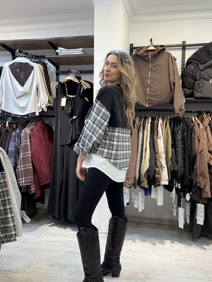 MİX KUMAŞ SWEAT GÖMLEK 3114 Siyah - S