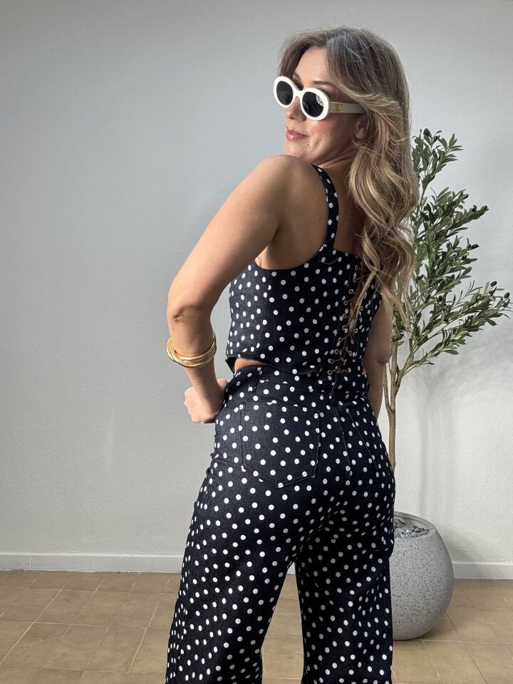PUANTİYELİ BÜSTİYERLİ CROPLU TAKIM 8350 M - Lacivert