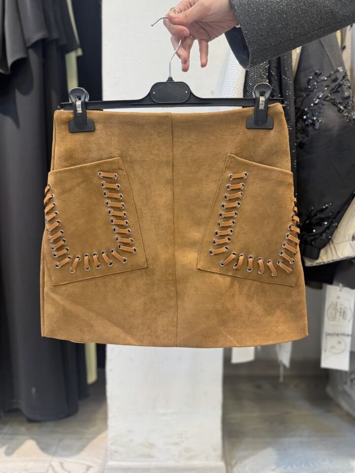 İTHAL NUBUK KISA ETEK TABA / XS