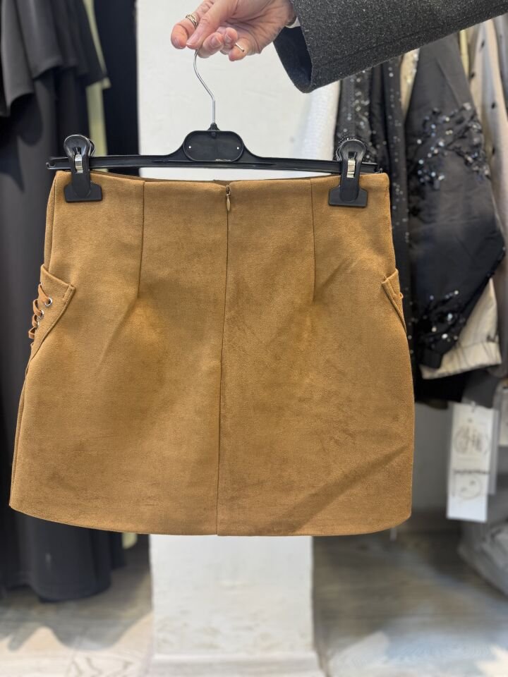 İTHAL NUBUK KISA ETEK TABA / XS