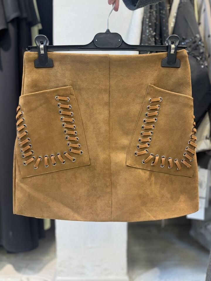 İTHAL NUBUK KISA ETEK TABA / XS