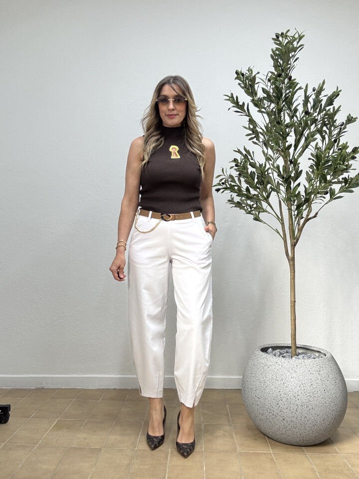 PAÇASI IŞILTILI PAMUK BAGGY PANTOLON 25-3445