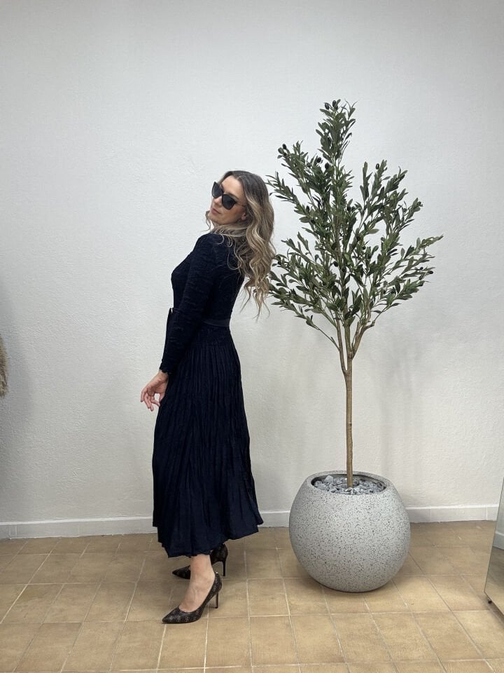 İTHAL AKORDİYON KUMAŞ DÜRÜMCÜK ELBİSE LCV / STD