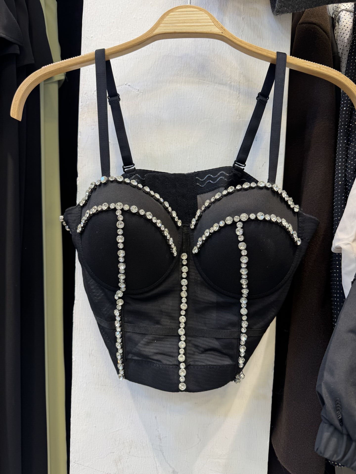 İTHAL SİYAH TAŞLI BÜSTİYER SİYAH / L