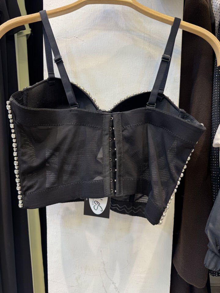 İTHAL SİYAH TAŞLI BÜSTİYER SİYAH / L