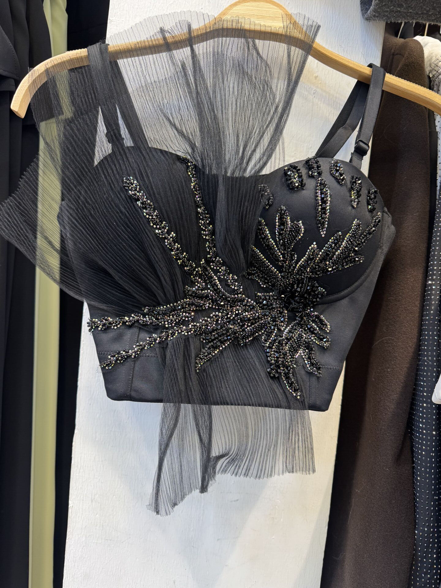 İTHAL SİYAH TÜL DETAYLI BÜSTİYER SİYAH / M