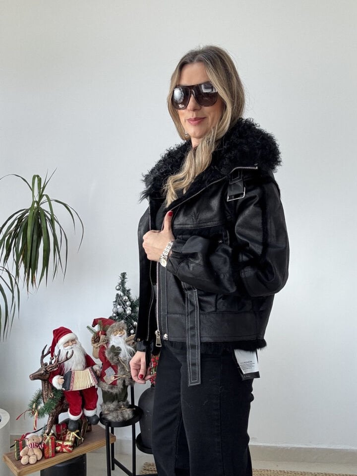 İTHAL İÇİ KÜRK DIŞI NUBUK MONT STD - Siyah