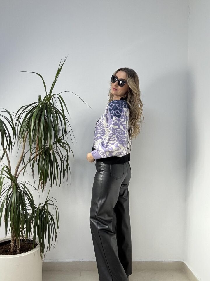 ROBIN DESENLİ KISA KAZAK MAVİ / STD