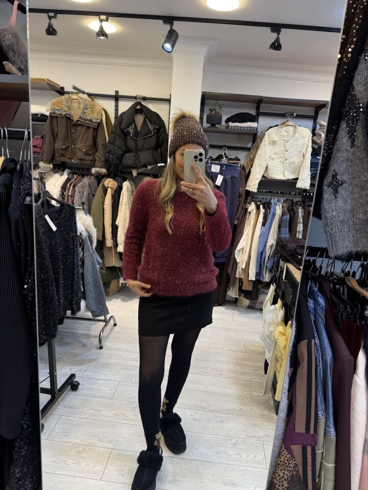 İTHAL GÜMÜŞ SİMLİ YUMOŞ TRİKO BORDO / STD