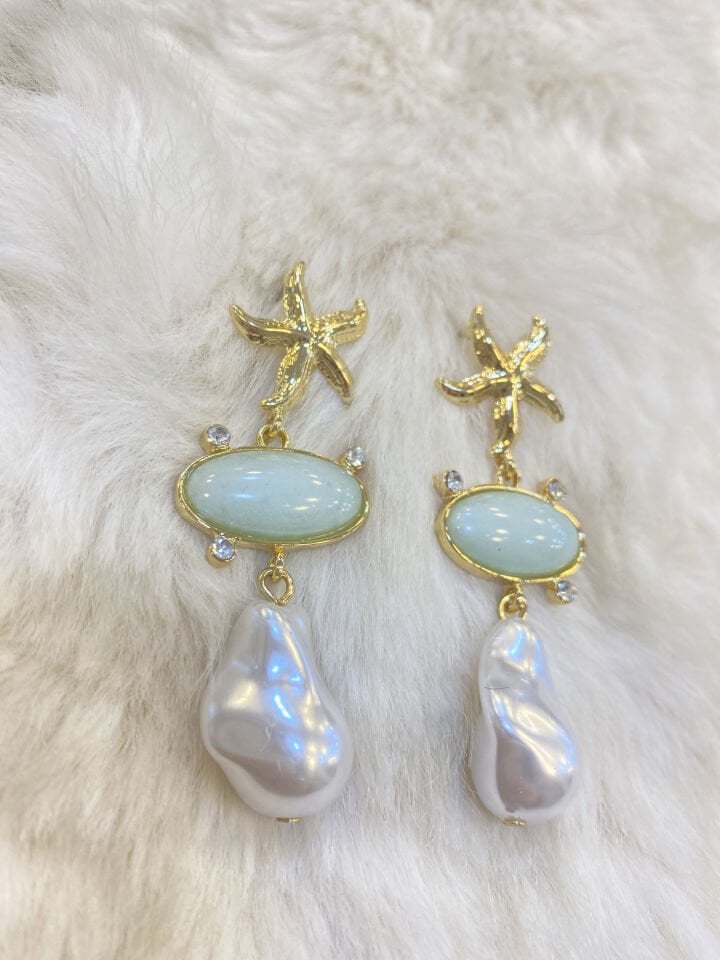 D.YILDIZ İNCİ UZUN KÜ MAVİ / ALTIN