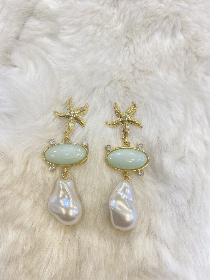 D.YILDIZ İNCİ UZUN KÜ MAVİ / ALTIN