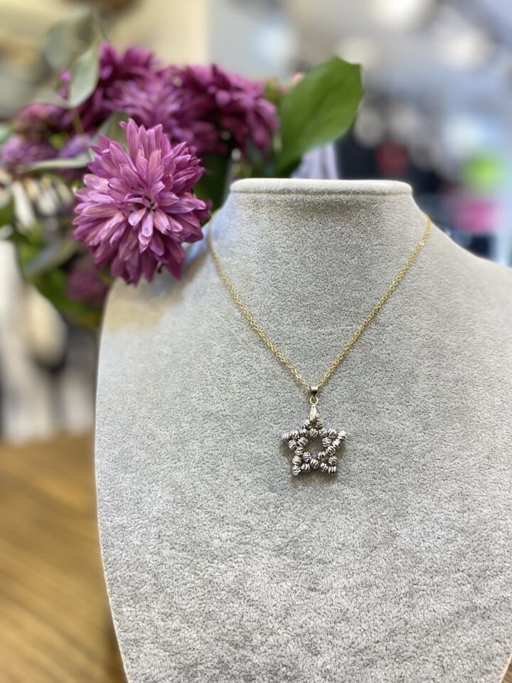 YILDIZI GÜMÜŞ BONCUK KO ALTIN