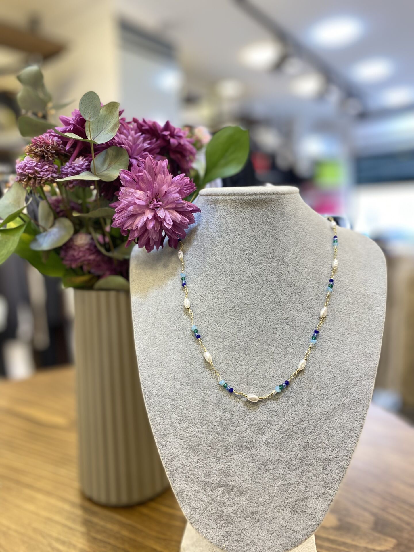 İNCİ DETAY RENKLİ TAŞ KO  ALTIN